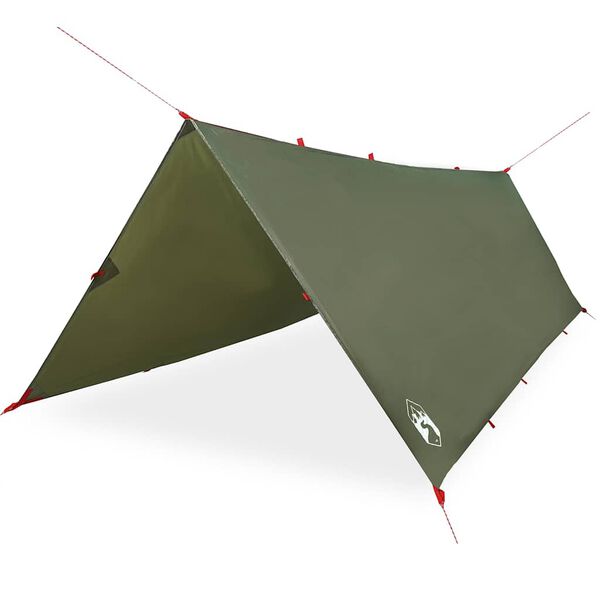 vidaXL Tarp olivgrön 406x306 cm vattentät