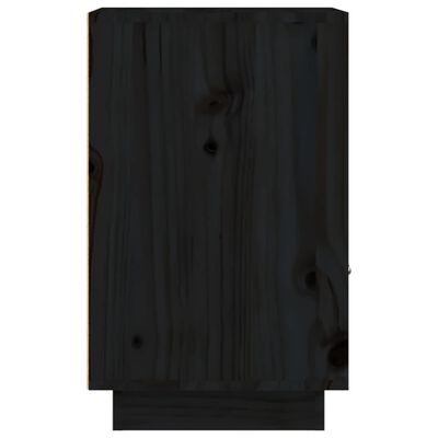 vidaXL Sängbord svart 40x34x55 cm massiv furu