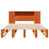 vidaXL Säng med bokhylla utan madrass vaxbrun 120x190 cm massiv trä