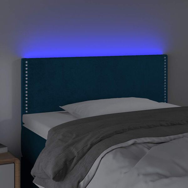 vidaXL S&auml;nggavel LED bl&aring; 100 x 5 x 78/88 cm sammet