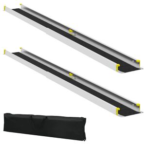 vidaXL Rullstolsramp 2 pcs Svart 213,5 x 19,5 x 5,5 cm Aluminium