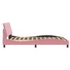 vidaXL Bed Frame with LED without Mattress "Hanko" Pink 120x200 cm Velvet