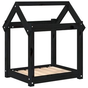 vidaXL Hundb&auml;dd svart 61x50x70 cm massiv furu