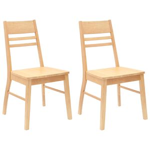 vidaXL Matstolar 2 st Massiv Gummitr&auml; Naturf&auml;rg 43 x 54 x 89 cm