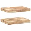 vidaXL Sv&auml;vande hyllor 2 st 60x30x4 cm obehandlat massivt akaciatr&auml;