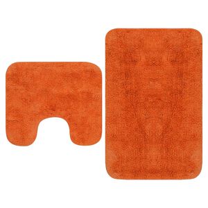 vidaXL Badrumsmattor 2 st tyg orange