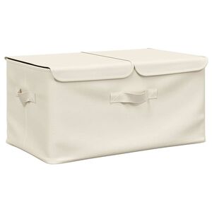 vidaXL F&ouml;rvaringsl&aring;da tyg 50x30x25 cm gr&auml;ddvit