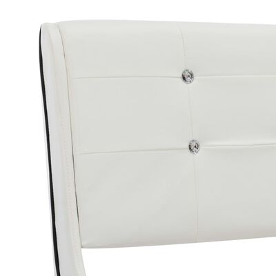 vidaXL Säng med madrass vit konstläder 120x200 cm