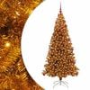 vidaXL Julgran med 300 LED-lampor med stativ Guld 180 cm PET