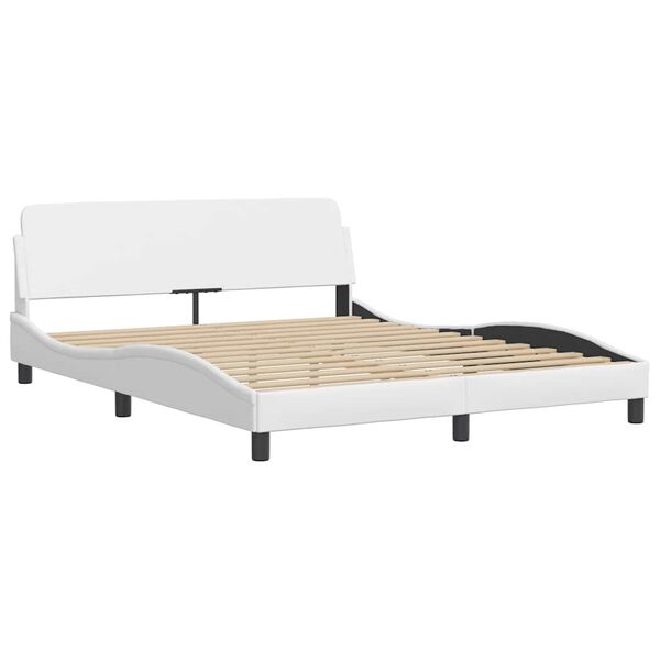 vidaXL Bed Frame "Dover" White 160x200 cm Faux Leather