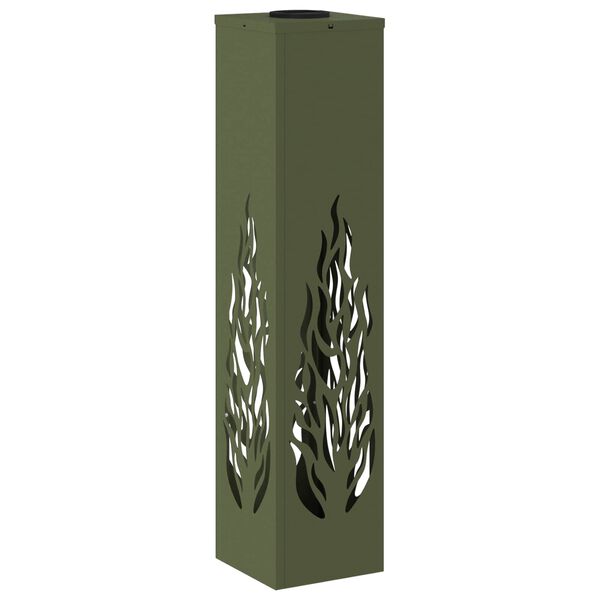 vidaXL Solar LED Stig Ljus 2 pcs Olivgr&ouml;n Kallvalsat st&aring;l