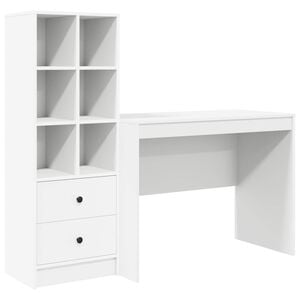 vidaXL Skrivbord Vit 145.5 x 50 x 127 cm 2 st
