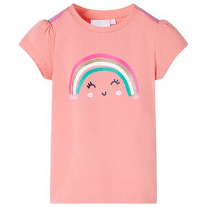 vidaXL T-shirt f&ouml;r barn ljus korall 104