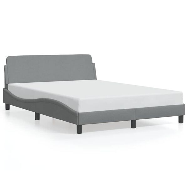 vidaXL Bed Frame "Dover" Light Grey 120x200 cm Fabric