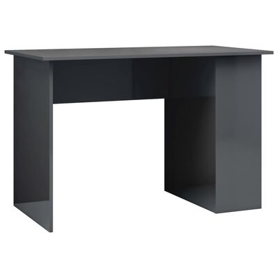 vidaXL Skrivbord grå högglans 110x60x73 cm spånskiva