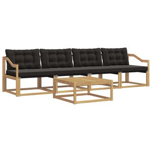 vidaXL Utomhussoffset 5 pcs Vit och svart 79 x 79 x 37 cm