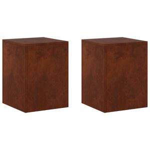 vidaXL V&auml;xtst&auml;ll 2 pcs Rostig 30 x 30 x 40 cm V&auml;derbest&auml;ndig st&aring;l
