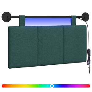 vidaXL H&auml;ngande s&auml;nggavel Med LED-lampa M&ouml;rkgr&ouml;n Tyg