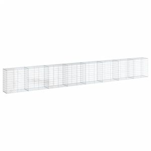 vidaXL Gabionkorg med skydd 800x50x100 cm galvaniserat j&auml;rn