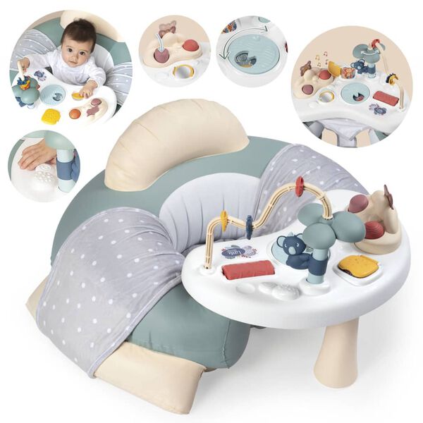 Smoby 3-i-1 Uppbl&aring;sbar stol med aktivitetsbord Little Smoby Cosy Seat