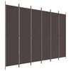 vidaXL Rumsavdelare 6 paneler brun 300x220 cm tyg