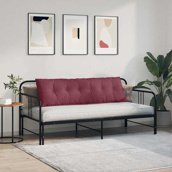 vidaXL Ryggkudde Vinr&ouml;d 160 x 19 x 50 cm tyg