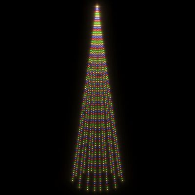 vidaXL Julgran på flaggstång färgglad 1134 LEDs 800 cm