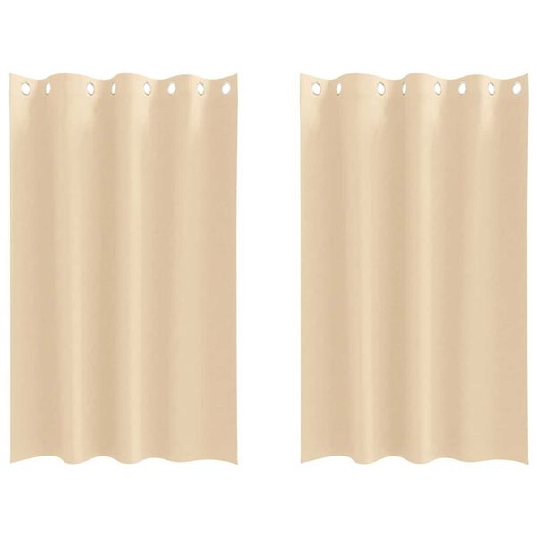 vidaXL M&ouml;rkl&auml;ggningsgardiner med Ringar 2 pcs Kr&auml;m 175 x 140 cm