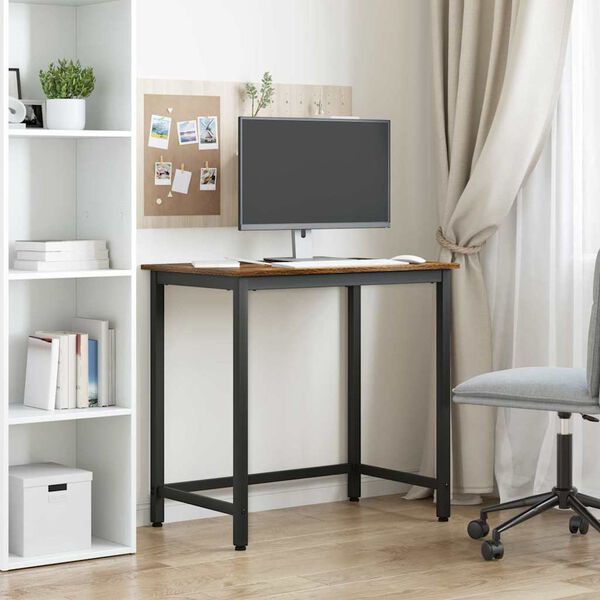 vidaXL bord R&ouml;kt ek 100 x 50 x 76,5 cm Konstruerat tr&auml; och st&aring;l