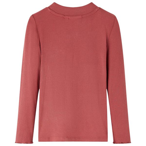 T-shirt med l&aring;nga &auml;rmar f&ouml;r barn polokrage ljusr&ouml;d 140