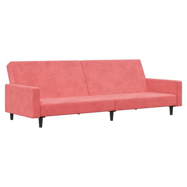 vidaXL B&auml;ddsoffa 2-sits rosa sammet