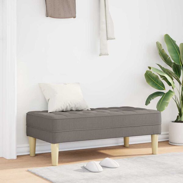 vidaXL bänk Taupe 113 x 57 x 39 cm tyg