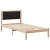 vidaXL S&auml;ngram med Kl&auml;dd Huvudgavel Svart 90 x 200 cm Massiv furu