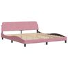 vidaXL Bed with Mattress Pink 180x200 cm Velvet