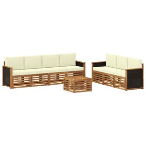 vidaXL Soffgrupper med kudde 8 pcs Massivt Akaciatr&auml;
