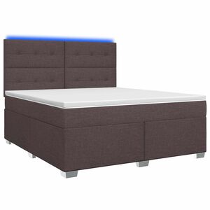 vidaXL Kontinentals&auml;ng med madrass M&ouml;rkbrun 140 x 190 cm Tyg