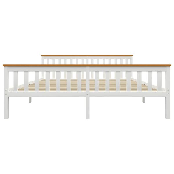 vidaXL S&auml;ngram utan madrass vit massiv furu 180x200 cm