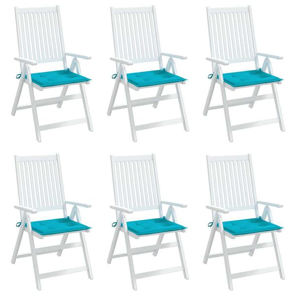 vidaXL Stolsdynor 6 st turkos 50x50x4 cm tyg