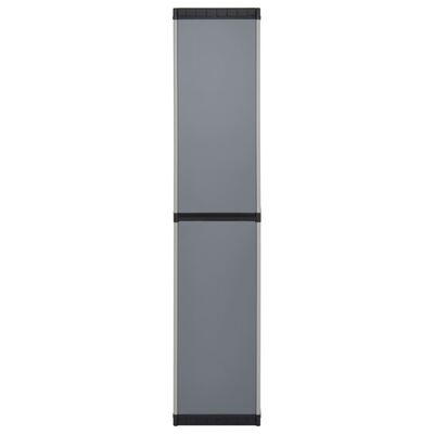 vidaXL Trädgårdsskåp 3 hyllor grå och svart 34x40x168 cm
