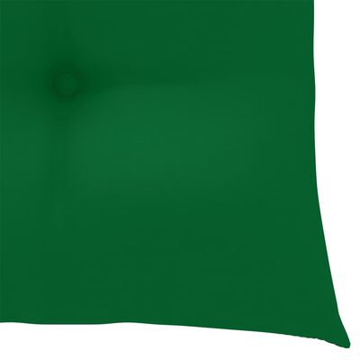 vidaXL Matstolar 8 st med gröna dynor massiv teak