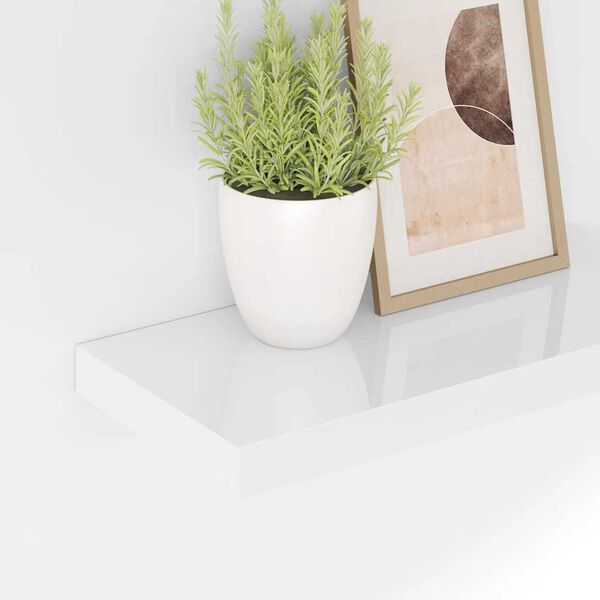 vidaXL Sv&auml;vande v&auml;gghyllor 4 st vit h&ouml;gglans 50x23x3,8 cm MDF