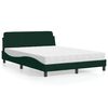 vidaXL Bed with Mattress "Dover" Dark Green 120x200 cm Velvet