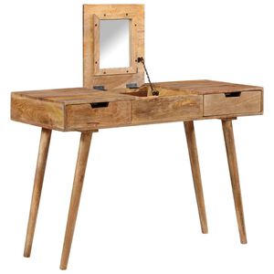 vidaXL Sminkbord 112x45x76 cm massivt mangotr&auml;