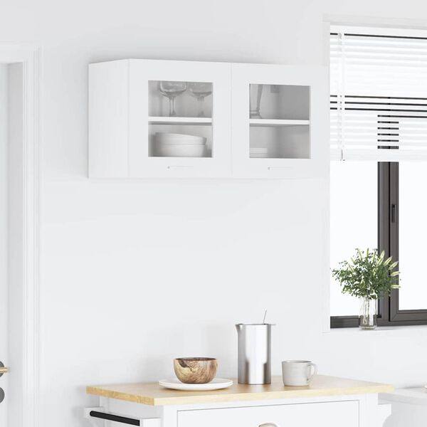 vidaXL Hängande skåp med dörr Riga Vit 80 x 31 x 40 cm Konstruerat trä