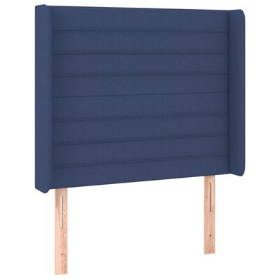 vidaXL Sänggavel med kanter blå 93x16x118/128 cm tyg