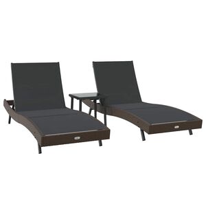 vidaXL Solstol 3 st konstrotting Brun