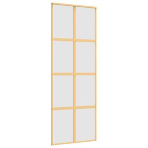 vidaXL Skjutd&ouml;rr guld 76x205 cm frostat ESG-glas och aluminium