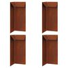 vidaXL Snigelfence 4 pcs Rostig 10 x 10 x 25 cm V&auml;derbest&auml;ndig st&aring;l