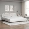 vidaXL Bed "Viana" with Mattress White 200x200 cm Faux Leather