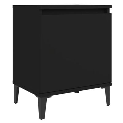 vidaXL Sängbord med metallben svart 40x30x50 cm